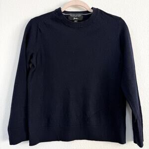 Banana Republic Italian Merino Wool Sweater Baruffa Yarn Navy Women M Capsule
